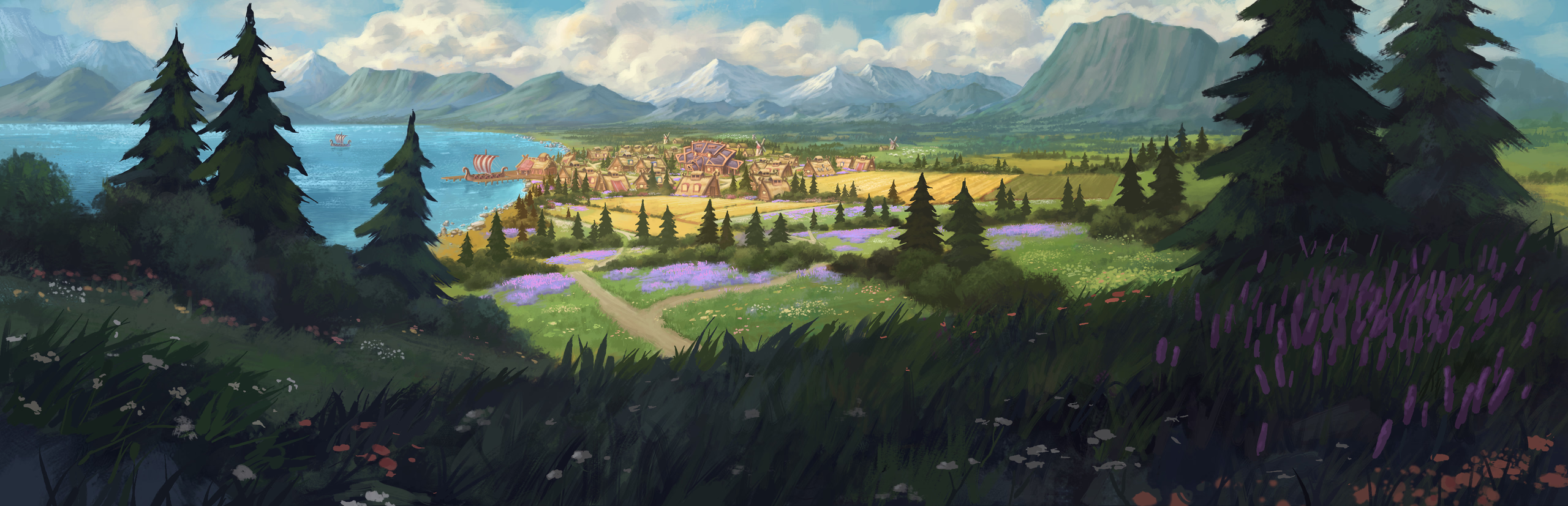 Winter Cats Studios - Thveit Concept Art in Dawn