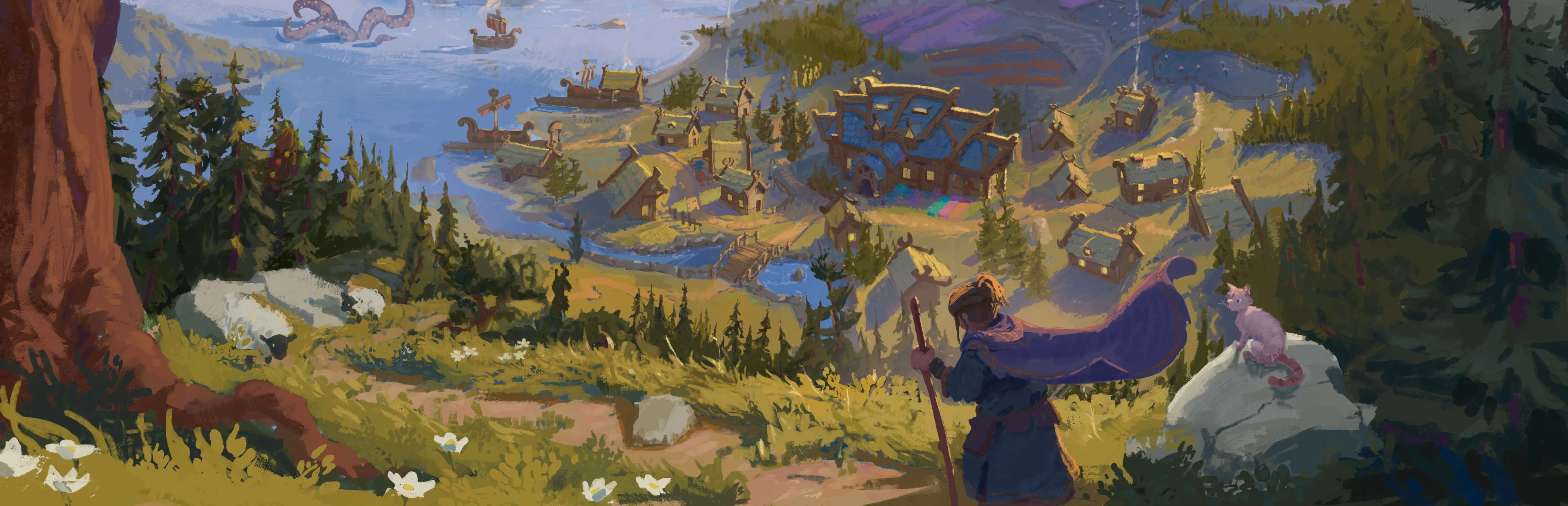 Winter Cats Studios - Thveit Concept Art in Dawn