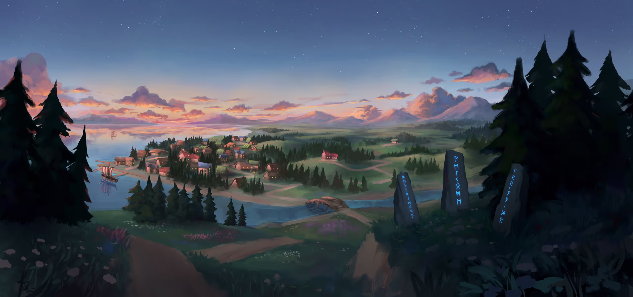 Winter Cats Studios - Thveit Concept Art in Dawn